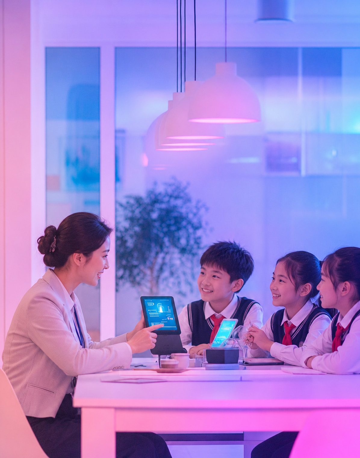 AI学习与协作场景示意